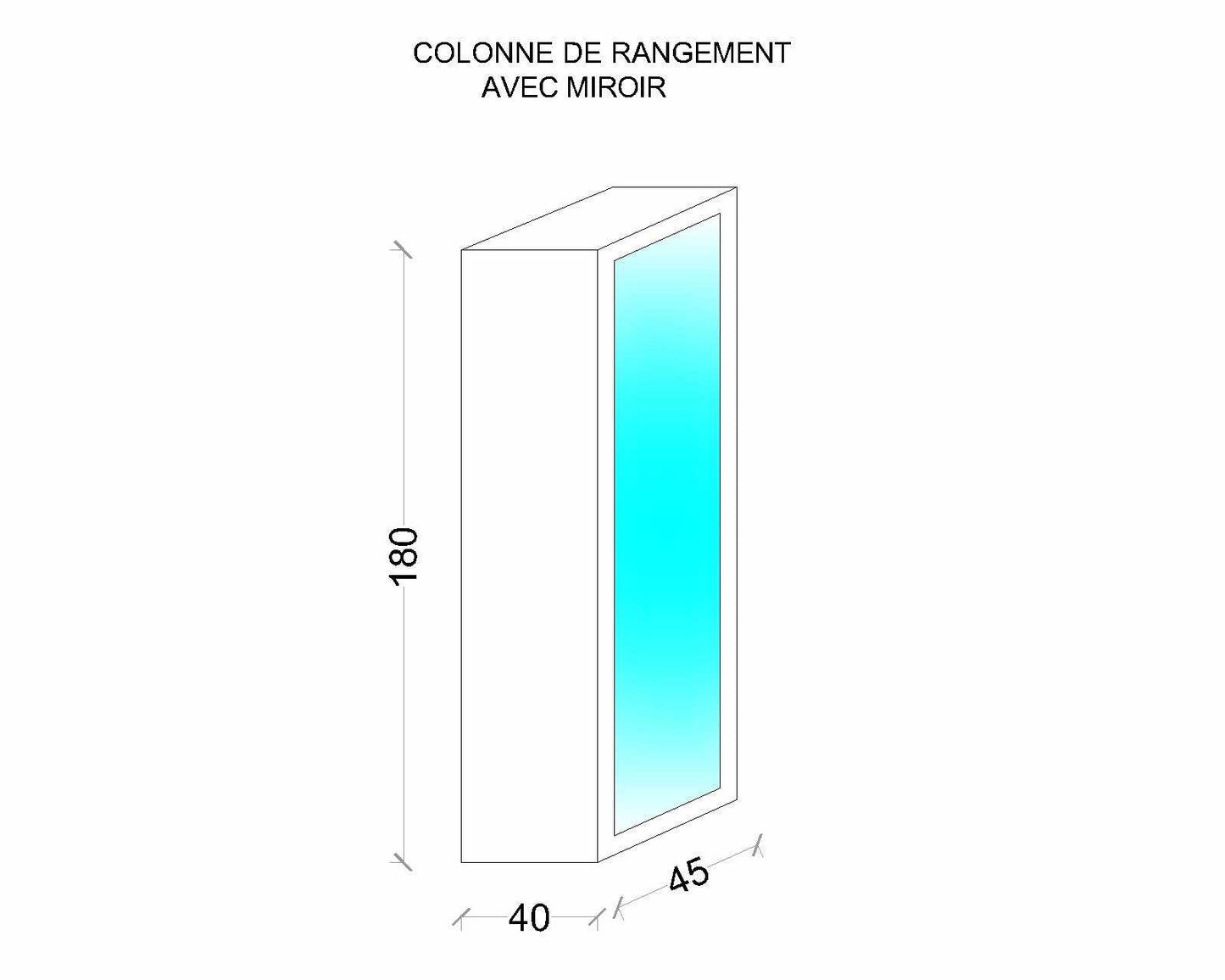 Colonne De Rangement avec miroir