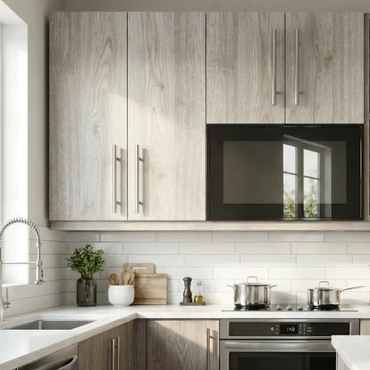 Meuble Haut Cuisine Suspendu NOVA avec Vitrine Push-Up