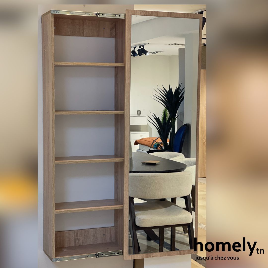 Porte-chaussures miroir suspendu – Porte coulissante