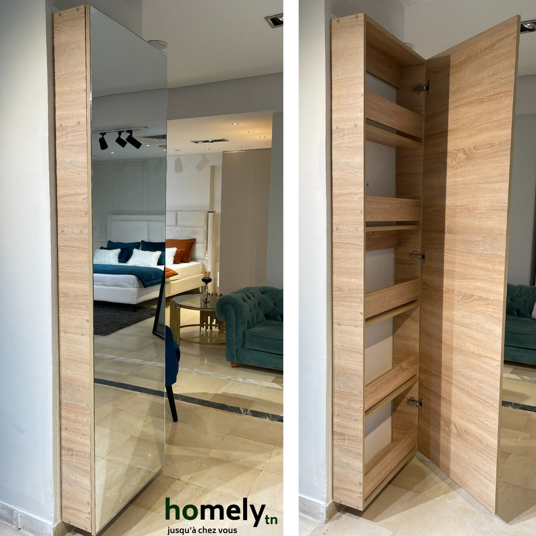Meuble Porte-Chaussures avec Miroir pleine largeur