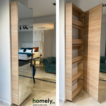 Meuble Porte-Chaussures avec Miroir pleine largeur