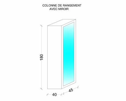 Colonne  De  Rangement  avec  miroir