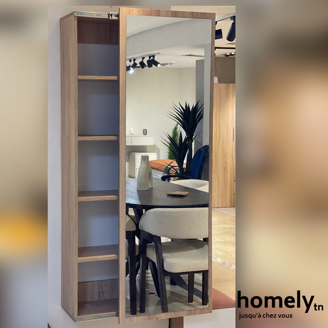 Porte-chaussures miroir suspendu – Porte coulissante