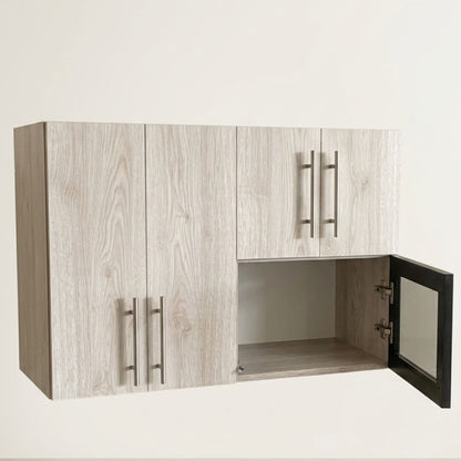 Meuble Haut Cuisine Suspendu NOVA avec Vitrine Push-Up