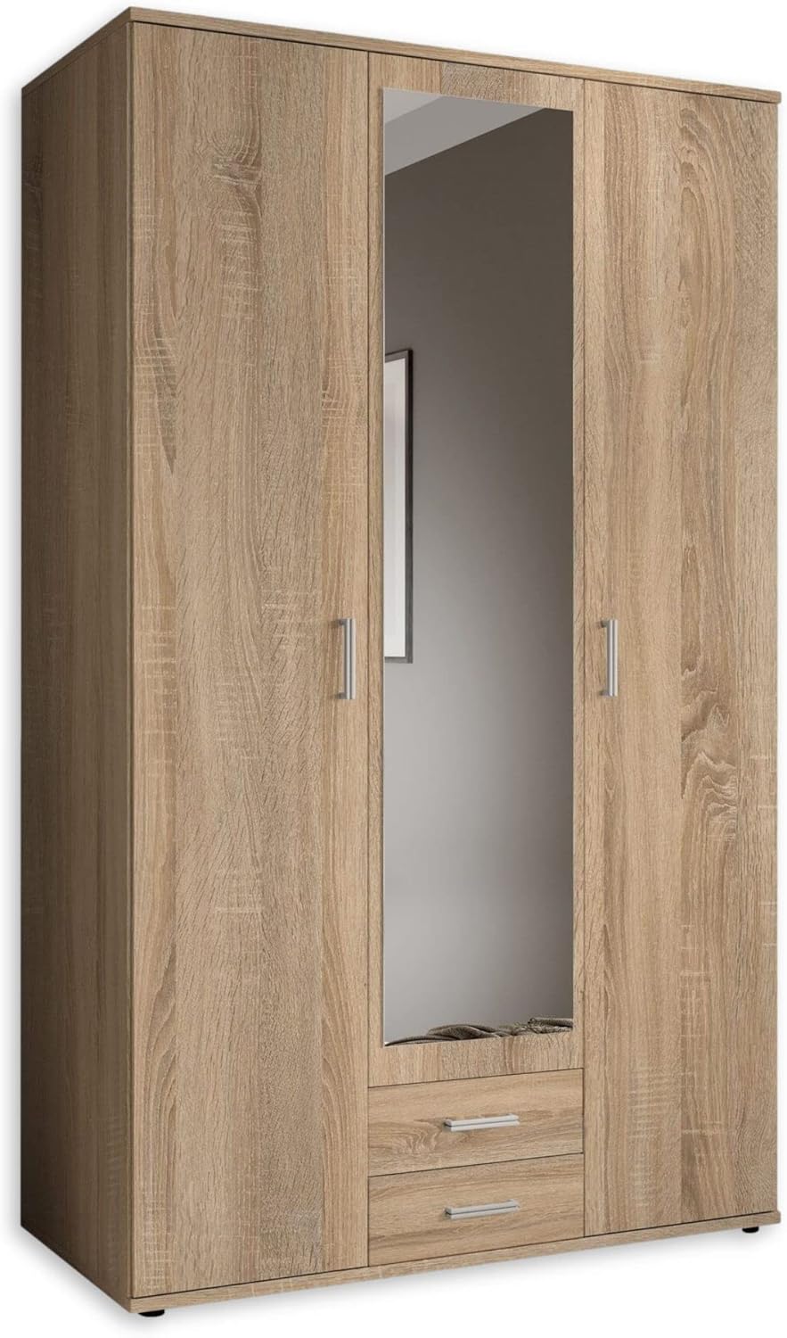 Armoire 3 portes Stella avec miroir et 2 tiroirs
