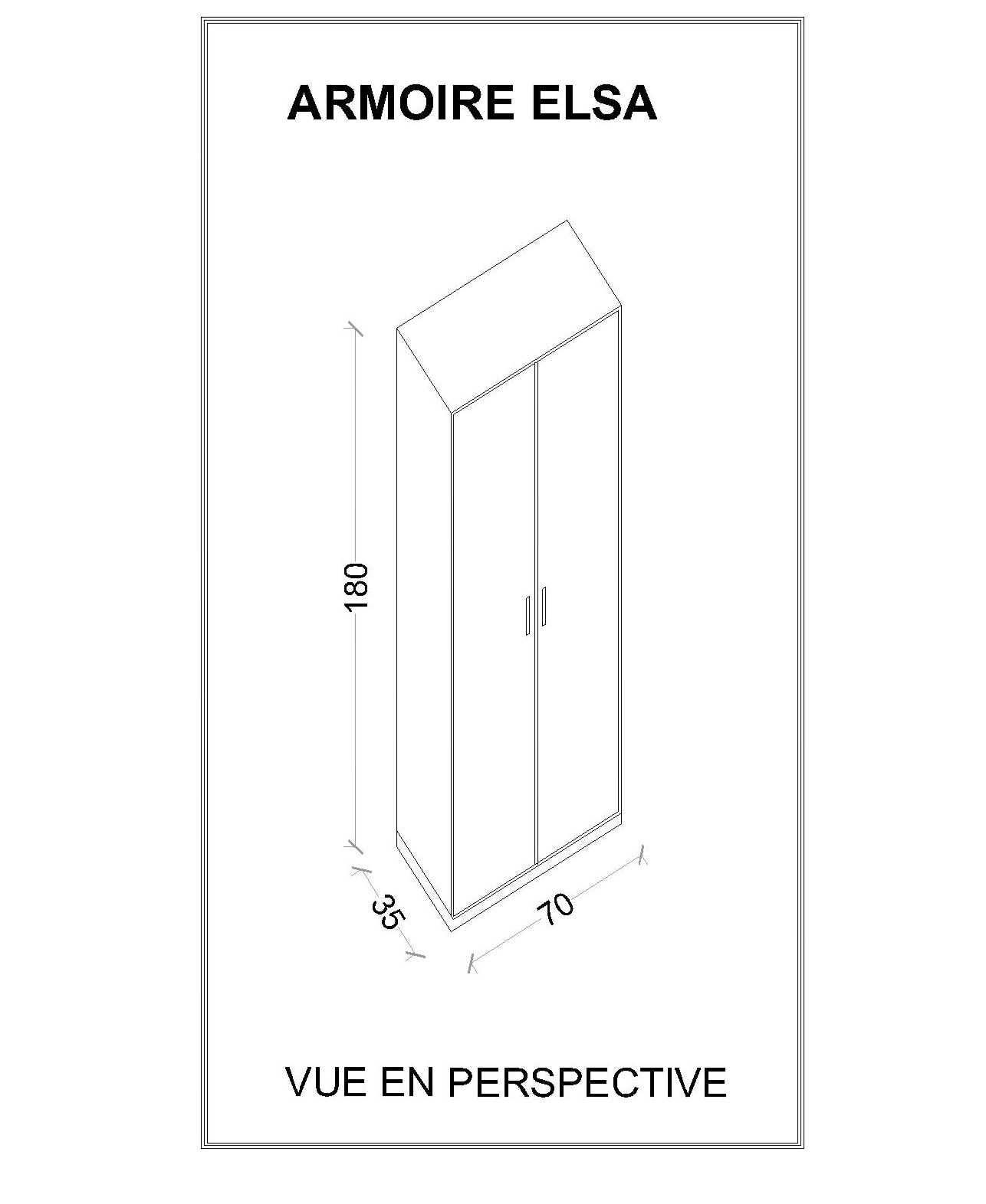 Armoire Elsa Blanche – Rangement 2 Portes