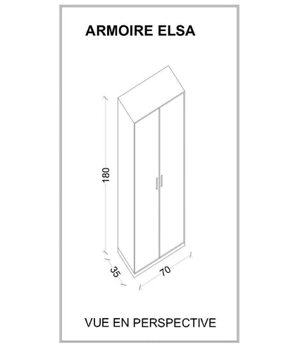 Armoire Elsa Blanche – Rangement 2 Portes