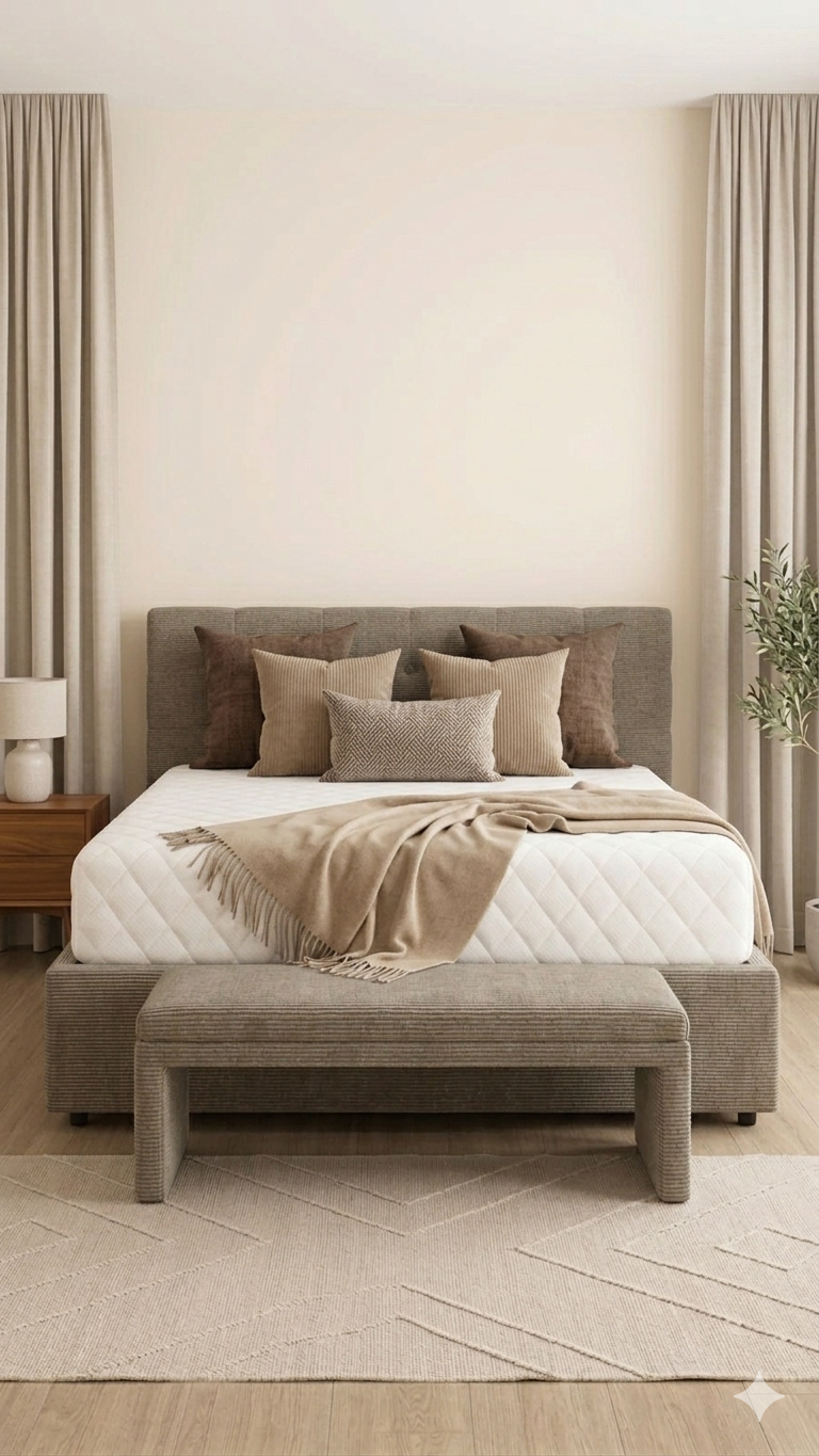Lit 2 Places 160x190 Luxe Capitonné + Matelas Offert