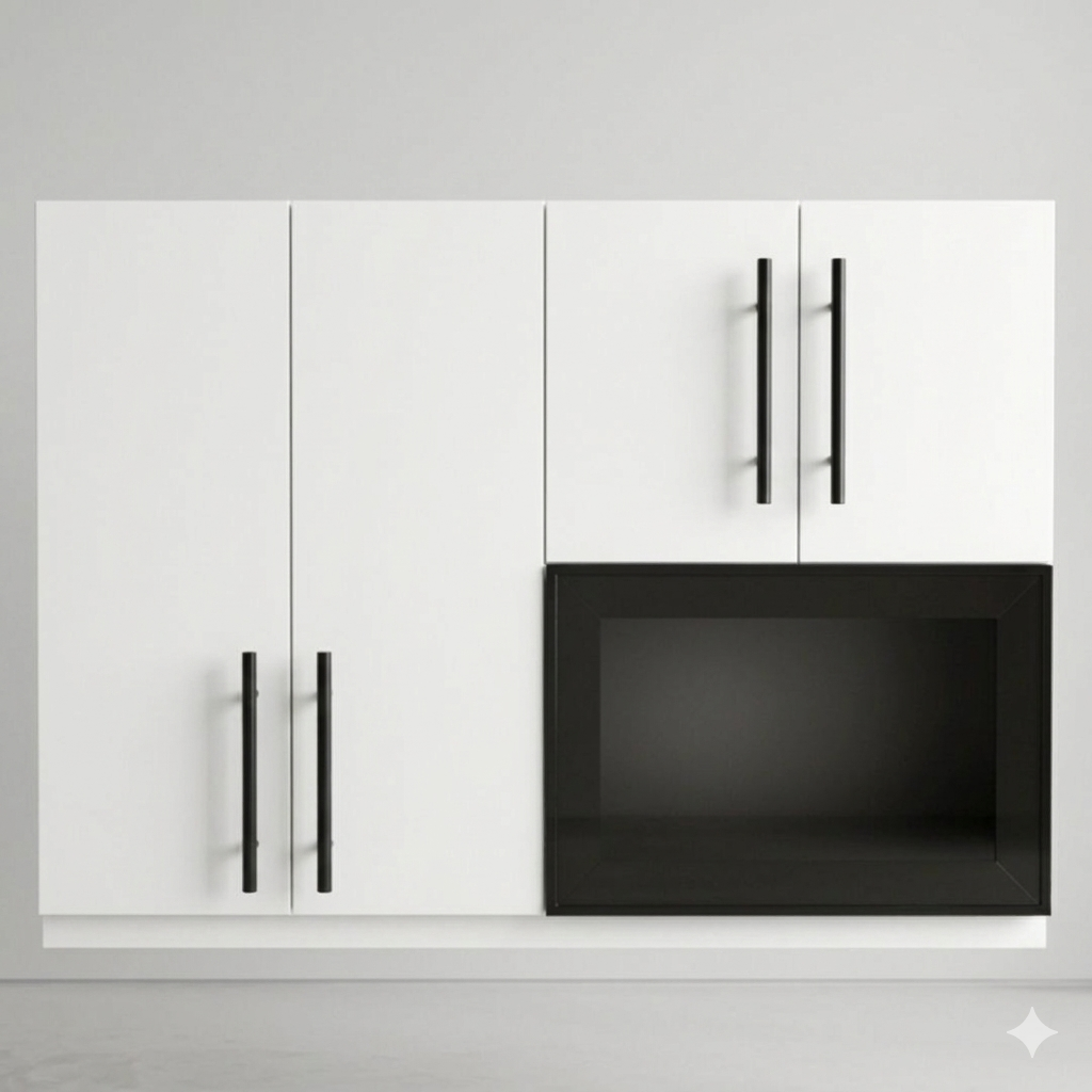 Meuble Haut Cuisine Suspendu NOVA avec Vitrine Push-Up