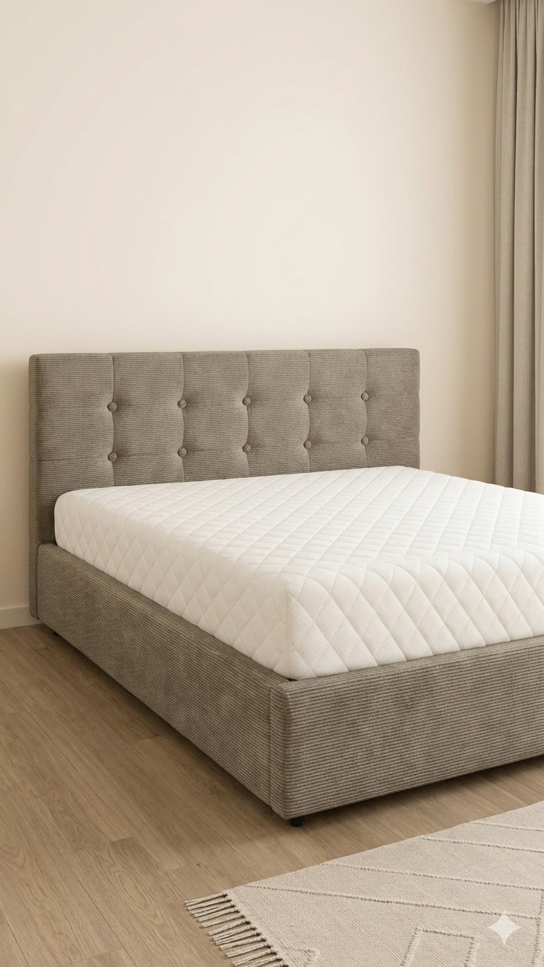 Lit 2 Places 160x190 Luxe Capitonné + Matelas Offert