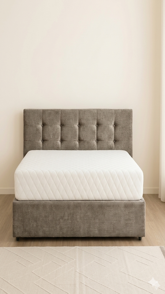 Lit 2 Places 160x190 Luxe Capitonné + Matelas Offert