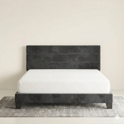 Lit 2 Places 160x190 Design Lignes Horizontales + Matelas Offert